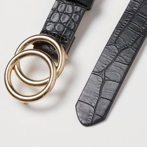 FAUX LEATHER BLACK BELT H&M